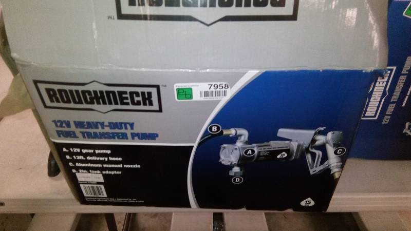lot 7958 image: Roughneck 12V Heavy-Duty Fuel Transfer Pump.