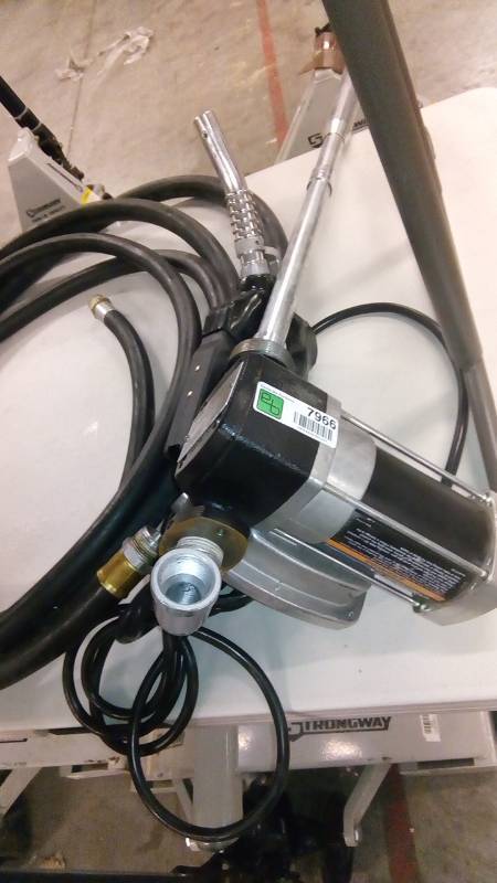 lot 7966 image: Roughneck Heavy-Duty Fuel Transfer Pump  15 GPM, 120 Volt AC, Auto Nozzle, Gasoline Compatible