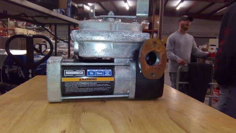 lot 7978 image: Roughneck Heavy-Duty Fuel Transfer Pump  15 GPM, 12 Volt DC, Gasoline Compatible