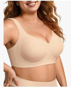 lot 37957 image: OEAK Womens Wireless Jelly Bra Plus Size Supportive Seamless Bras Full Coverage Push Up Comfortable No Underwire Tshirt Bras - Retail $20