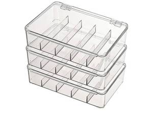 lot 27899 image: Stackable Eyeglass Storage Box, Clear Plastic Organizer for Glasses & Sunglasses, Space-Saving Desktop Display Case - Retail $60