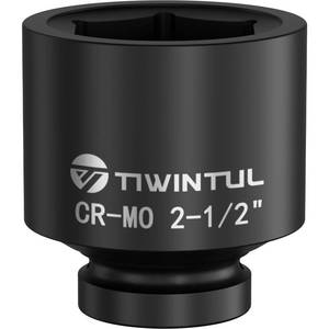 lot 27904 image: 2-12 Impact Socket 1 Drive, 6 Point Design, CR-MO, ANSI Certified, Large & Spindle Nut Socket 1 Inch Drive for Heavy Truck, Construction, Oilfield & Equipment Service - Retail $35