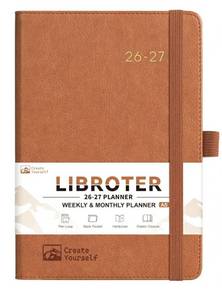 lot 27928 image: 2026-2027 Planner - Academic Planner 2026-2027 Weekly Monthly Planner, July 2026 - June 2027, 5.7 x 8.4, Thick Paper, Leather Cover, Pen Holder, Back Pocket, Perfect Daily Organizer - Brown - Retail $10