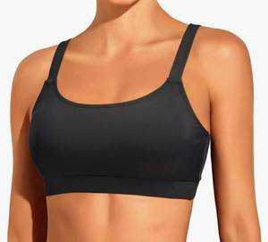 lot 27935 image: Tempt Me Women Sports Bra Bikini Tops Scoop Neck Bathing Suits Top Padded Swim Crop Tops Only L - Retail $25