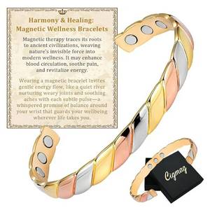 lot 27936 image: Copper Bracelets for Women Pure Copper Bracelet Cuff Bangle Strength Magnet Adjustable - Retail $13