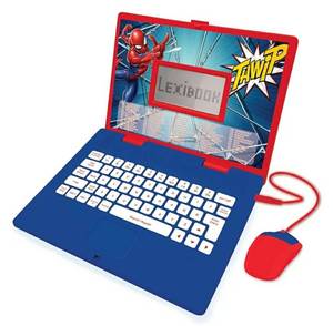 lot 27939 image: Spider-Man - Educational and Bilingual Laptop SpanishEnglish - Toy for Child Kid (Boys & Girls) 124 Activities, Learn Play Games and Music with Spiderman - RedBlue JC598SPi2 MOUSE NOT INCLUDED - Retail $50