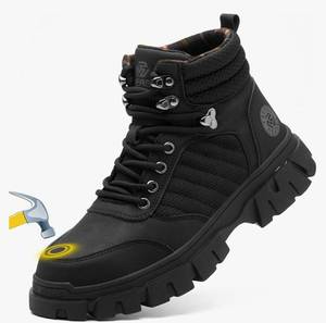lot 27943 image: Waterproof Steel Toe Boots For Men-6 Inch Comfortable Mens Safety Work Boots Indestructible Steel Toe Shoes Lightweight Non Slip Puncture Resistant Industrial Construction Boot. Size 8. VISIBLE  USE. - Retail $54