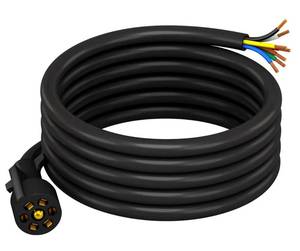 lot 27944 image: 7 Way Trailer Cord Heavy Duty 8 FT Trailer Wiring Harness Kit 7 Pin Trailer Plug Inline Wire Harness Cable for Trailers RVs Campers - Retail $20