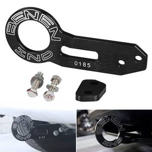 lot 27982 image: Heart Horse Rear Tow Towing Hook for Universal Car, JDM Bumper Quick Release Auto Trailer Ring Aluminum Alloy, Improved Wiredrawing Anodizing (Black) - Retail $17