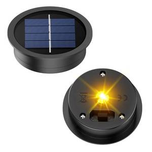 lot 27986 image: 2 Pack Replacement Solar Light Parts, Waterproof Solar Light Replacement Top with LED Bulbs for Solar Lanterns (Top Size 2.76 inches, Bottom Size 2.36 inches) - Retail $10