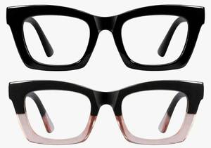 lot 28001 image: Reading Glasses for Women - Stylish Blue Light Blocking Glasses Square Readers with Spring Hinge - Retail $10