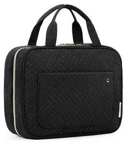 lot 28021 image: BAGSMART Large Toiletry Bag Travel Bag with Hanging Hook, Water-resistant Makeup Cosmetic Bag Travel Organizer for Accessories, Shampoo, Full Sized Container, Toiletries - Retail $15