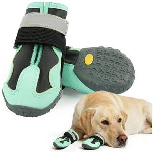 lot 28030 image: 2 Pack Dog Shoes Waterproof, Non-Slip Dog Boots & paw Protectors��Dog Boot for hot Pavement,Winter Snow, Soft Comfortable Safe��Easy to Wear, Dog Boots for Medium Large Dogs - Retail $16