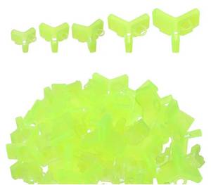 lot 28033 image: Fishing Hook Bonnets, 100 Pack Plastic Treble Hook Covers Hook Safety Caps Protectors Fit for Standard Size 1, 2, 3, 4, 5, Yellow - Retail $10