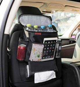 lot 28041 image: Car Seat Back Organizer and Cooler Set,Multi-Pocket Travel Storage Bag(Heat-Preservation and Waterproof). - Retail $18