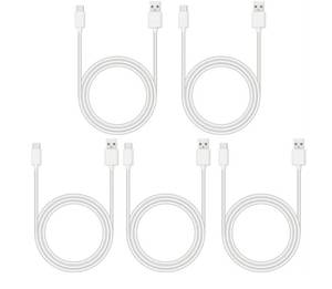 lot 28057 image: USB to USB C Cable 5-Pack, Type C Phone Charger Cord - Retail $10