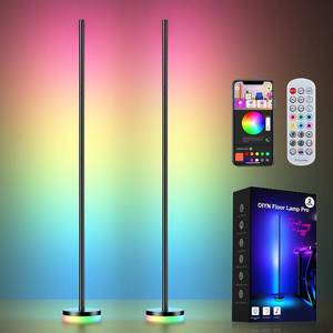 $60 OIYN Corner Floor Lamp 2 Pack, RGBICW LED 1300lm, App/Remote