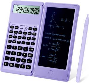 lot 52 image: IPepul 10-Digit Calculator with Notepad for Students, Purple