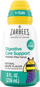 lot 72 image: Zarbees Kids Digestive Care Prebiotic Fiber Syrup, Grape, 8 fl oz