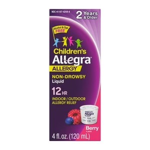 lot 76 image: Allegra Kids 12-Hour Allergy Relief Liquid, Non-Drowsy Berry
