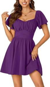lot 95 image: Size large Rooscier Womens Tie-Back Square Neck Wrap Mini Dress