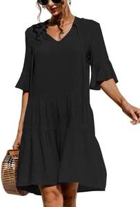 lot 100 image: VIVICOLOR Leopard Casual T-Shirt Dress Women Summer, MediumLarge
