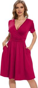 lot 107 image: Summer Dresses for Women 2025 Casual Wrap V-Neck Sundress