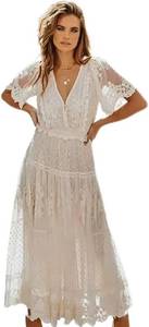 lot 111 image: SizeXL V-Neck Short-Sleeved lace Dress White