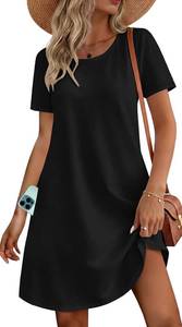 lot 116 image: Womens Summer Beach Dresses Floral Short Sleeve, MediumLarge.