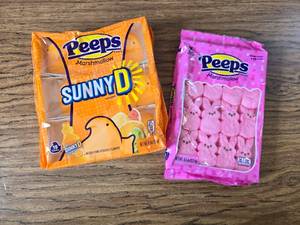 lot 149 image: 2 Pack Peeps, Regular Pink Bunnies and Sunny D