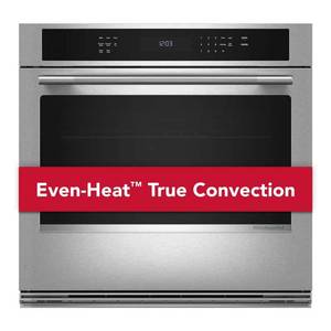 lot 60969 image: 30 in. Single Electric Wall Oven with Air Fry Mode in PrintShield Stainless - Retail $3,299