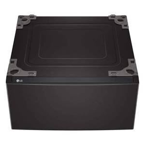 lot 60978 image: LG WDP6B 27 inch Black Steel Laundry Pedestal with Storage Drawer - Retail $400