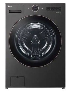 lot 60991 image: LG - 5.0 Cu. Ft. High-Efficiency Stackable Smart Front Load Washer with Steam and TurboWash 360 - Black Steel, WM6500HBA - Retail $1,099