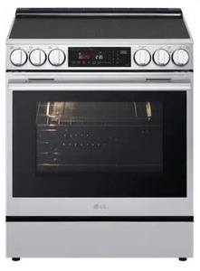 LG - 30-in Wide 6.3 Cu. Ft. Slide-In Electric True Convection Range with 5 Elements, InstaView and 2 UltraHeat Elements - Stainless Steel - Retail: $2,199
