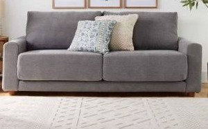 lot 61002 image: Better Homes & Gardens Owen 87.6 Rolled Arm Sofa, Helio Pewter- Retail $686