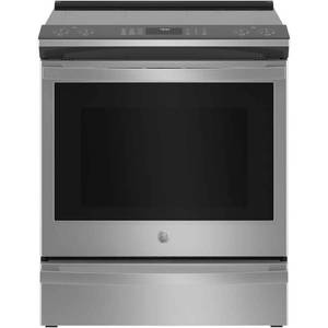 lot 60988 image: GE Profile - 5.3 Cu. Ft. Slide-In Electric Induction True Convection Range with No Preheat Air Fry and WiFi - Stainless Steel - Retail $3,349