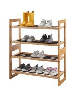 lot 16736 image: Trinity 2-Tier Bamboo And Metal  Shoe Rack 2 Pack