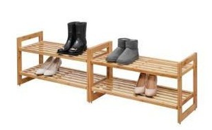 lot 16738 image: Trinity 2-Tier Bamboo Shoe Rack 2 Pac