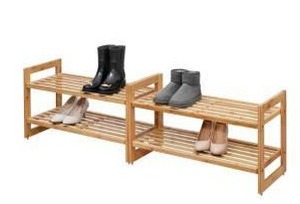 lot 16740 image: Trinity 2-Tier Bamboo Shoe Rack 2 Pack