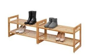 lot 16755 image: Trinity 2-Tier Bamboo Shoe Rack 2 Pack