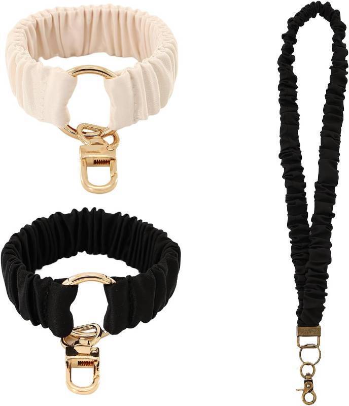 lot 65394 image: braxan Keychain Wristlet, Scrunchie Lanyard, Wrist Key Ring Bracelet, Stretchy Lanyards Key Chain For Women, WomenS Keyrings & Keychains, Flexible Disassembly, Suitable For Women 3 Pcs