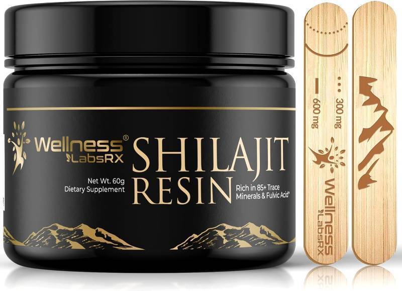 lot 67342 image: Shilajit Resin with Fulvic Acid and Trace Minerals - Gold Grade Shilajit for Men - Chilajit from Gilgit Packed with 85 Minerals, Metabolism and Immune Support - 60g