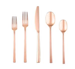 lot 65671 image: Cambridge Beacon Copper Mirror 20 -Pieces Polished Modern Flatware