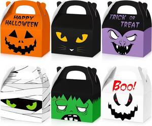lot 65700 image: Zhanmai 30 Pcs Halloween Treat Boxes Halloween House Cardboard Goodie Boxes for Trick or Treat Halloween Party Favors Boxes with Handle for Halloween Party Supplies Kids Birthday