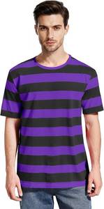 lot 65701 image: Wide Striped T Shirt for Men Sailor Tee Red White Black Navy Stripes Top Basic Large
