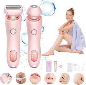 lot 65749 image: Electric Razor for Women, Rechargeable Hair Remover, Portable and Safe Lady Razor, 2 in 1 Double-Headed Waterproof Wet and Dry, Electric Bikini Trimmer for Women (Pink)