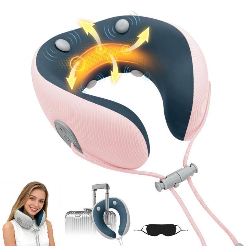 lot 3629 image: Medicane Neck Travel Pillow with Massage, Neck Pillows with Heat &amp Gentle Vibration Massage with Ergonomic Foam, Perfect for Airplane, Car, Office, Home, Pain Relief,Sleeping,Traveling