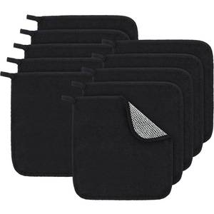 lot 2722 image: Tudomro 8 Pcs Exfoliating Washcloths Double Sided Man Wash Cloths Body Face Exfoliating Scrub Cloths for Shower Men Women(10 x 10 Inch,Black)