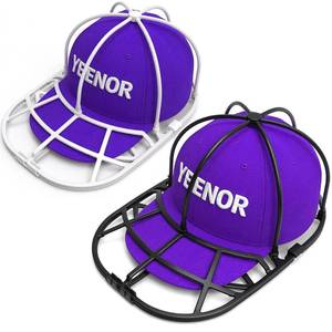 lot 2725 image: YEENOR Hat Washer Cage for Washing Machine & Dishwasher Baseball Cap Cleaner Rack, Structured Cap Shaper Protector, 2-Pack (Assembly Required)