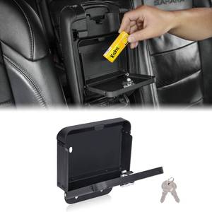 lot 2755 image: MAIKER Metal Center Console Hidden Organizer Box with Lock Compatible with Jeep Wrangler JLJLU 4XE Gladiator JT 2018-2024, Interior Storage Accessories Armrest Storage Box